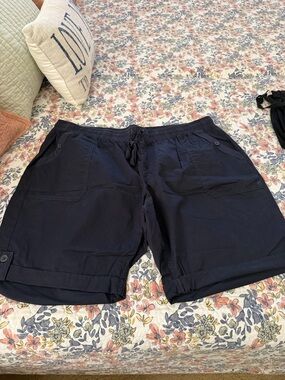 Lane Bryant Black Drawstring Bermuda Shorts